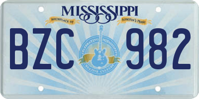 MS license plate BZC982