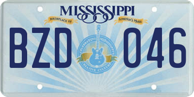 MS license plate BZD046