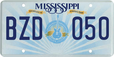 MS license plate BZD050