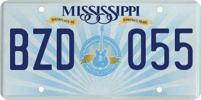 MS license plate BZD055