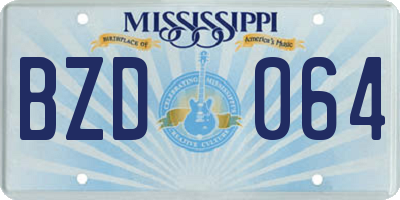 MS license plate BZD064