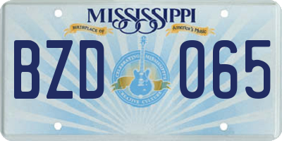MS license plate BZD065