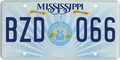 MS license plate BZD066