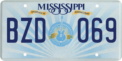 MS license plate BZD069