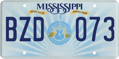 MS license plate BZD073