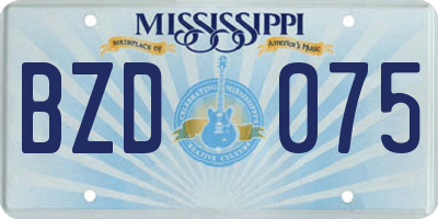 MS license plate BZD075