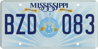 MS license plate BZD083