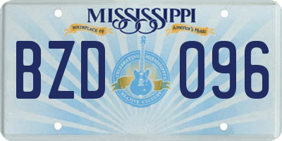 MS license plate BZD096