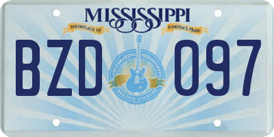 MS license plate BZD097