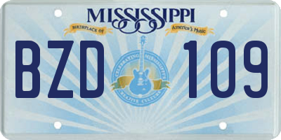 MS license plate BZD109