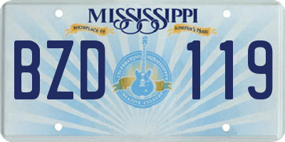 MS license plate BZD119