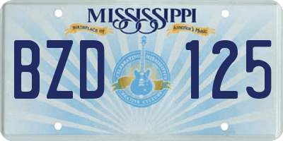 MS license plate BZD125