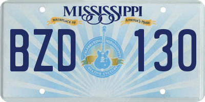 MS license plate BZD130