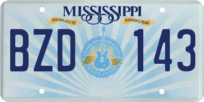 MS license plate BZD143