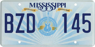 MS license plate BZD145