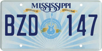 MS license plate BZD147