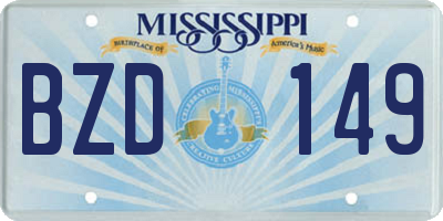MS license plate BZD149