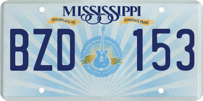 MS license plate BZD153