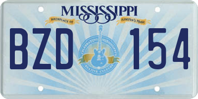 MS license plate BZD154