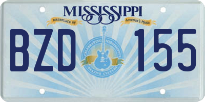 MS license plate BZD155