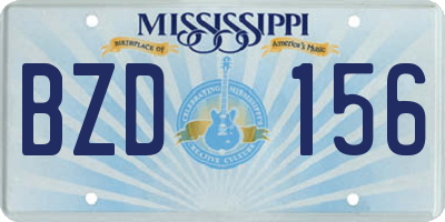 MS license plate BZD156