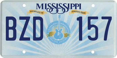 MS license plate BZD157