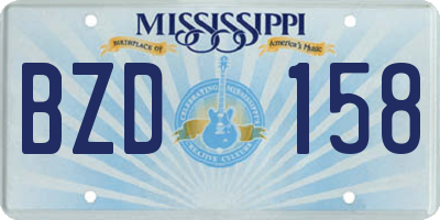 MS license plate BZD158