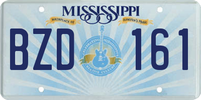 MS license plate BZD161