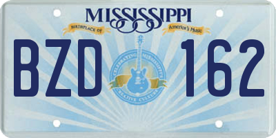 MS license plate BZD162