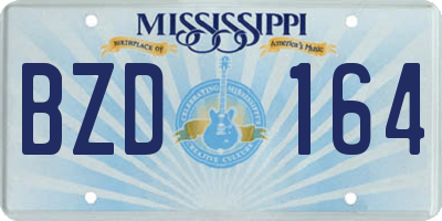 MS license plate BZD164