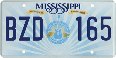 MS license plate BZD165