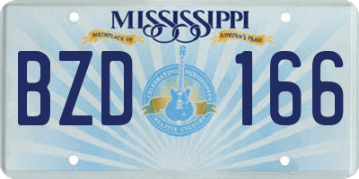 MS license plate BZD166