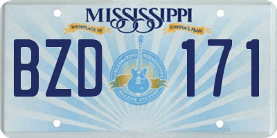 MS license plate BZD171