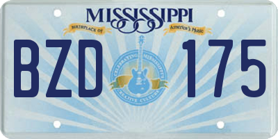MS license plate BZD175
