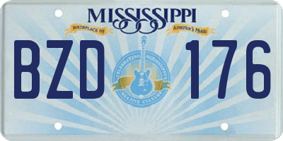 MS license plate BZD176