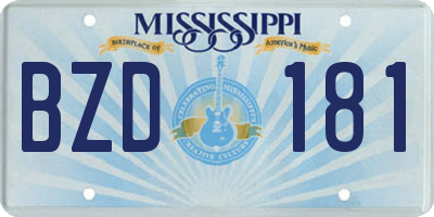 MS license plate BZD181