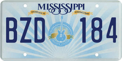 MS license plate BZD184