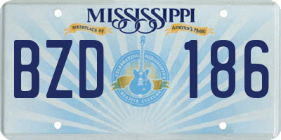 MS license plate BZD186