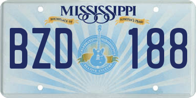 MS license plate BZD188