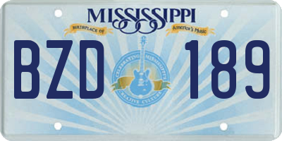 MS license plate BZD189
