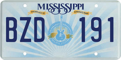 MS license plate BZD191
