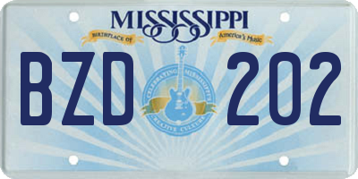 MS license plate BZD202