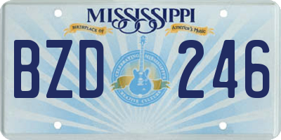 MS license plate BZD246