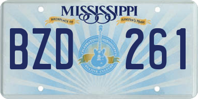 MS license plate BZD261
