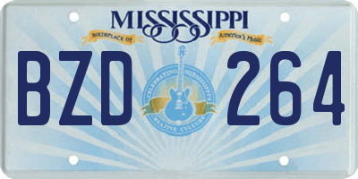 MS license plate BZD264
