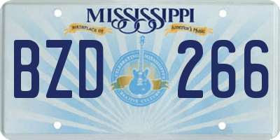 MS license plate BZD266