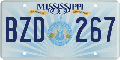 MS license plate BZD267