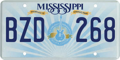 MS license plate BZD268