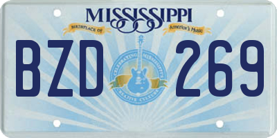 MS license plate BZD269