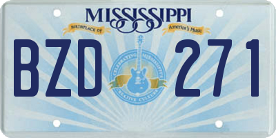 MS license plate BZD271